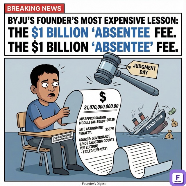 BYJU’S cofounder ordered to pay $1.07 Bn in US court ruling